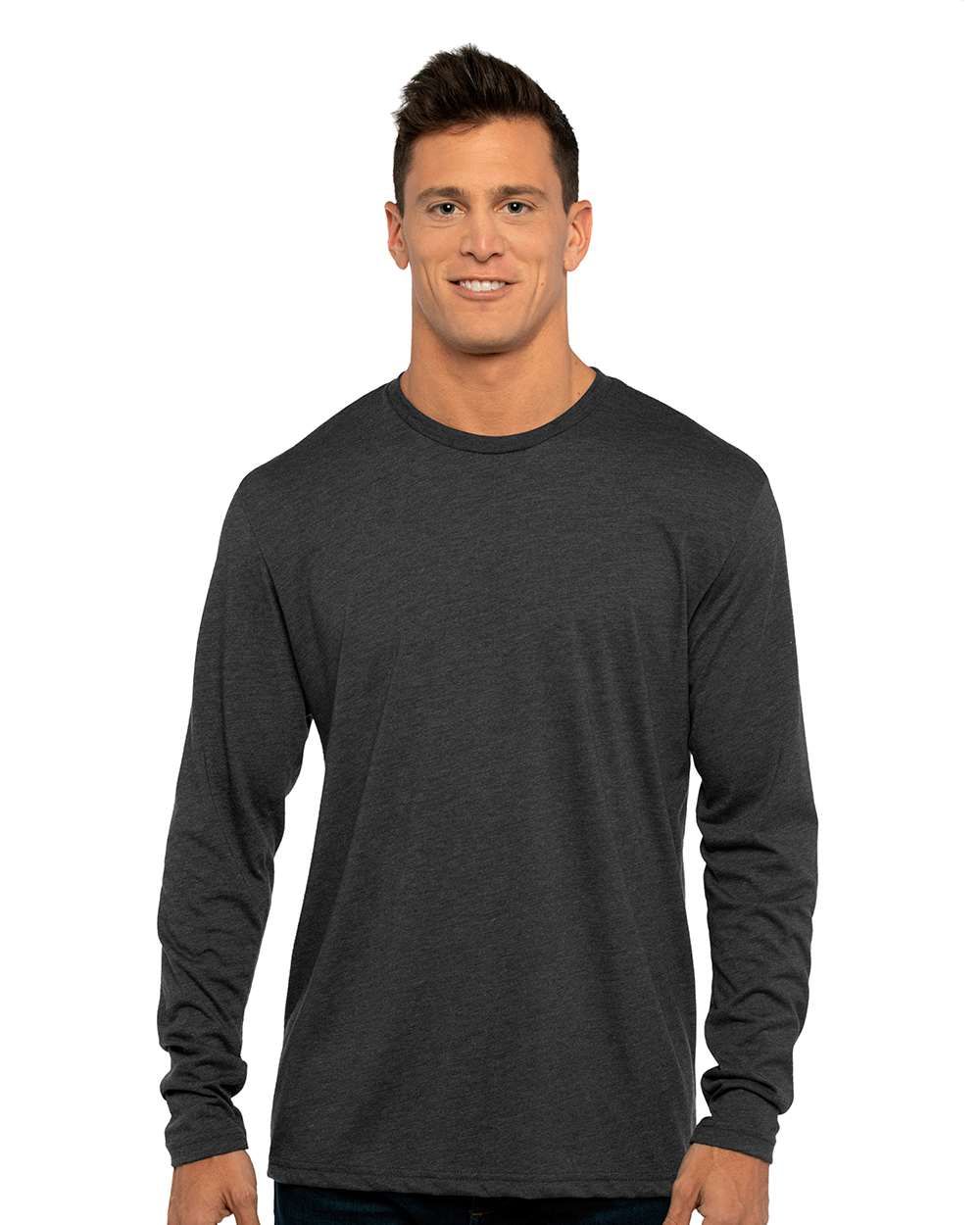 CUSTOM NUMBER on a Unisex  Triblend Long Sleeved Crewneck Tee - 3 Color Options