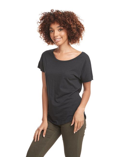 CUSTOM NUMBER on a Ladies Wide Shoulder Flowy Tee - 2 Color Options