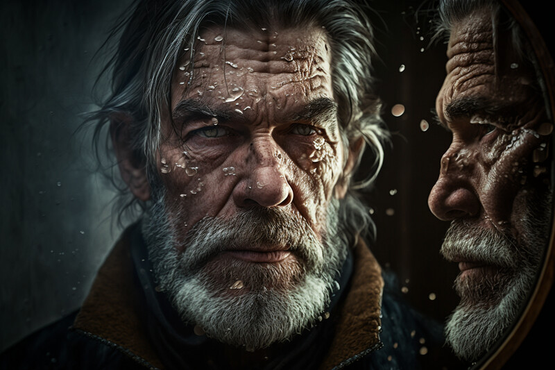 Old Man Self Reflection