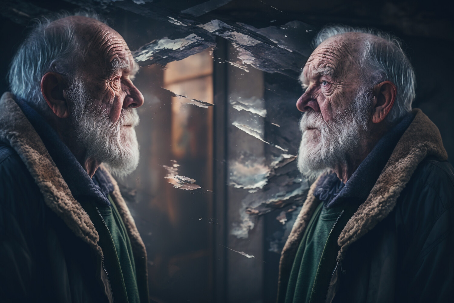 Old Man Self Reflection