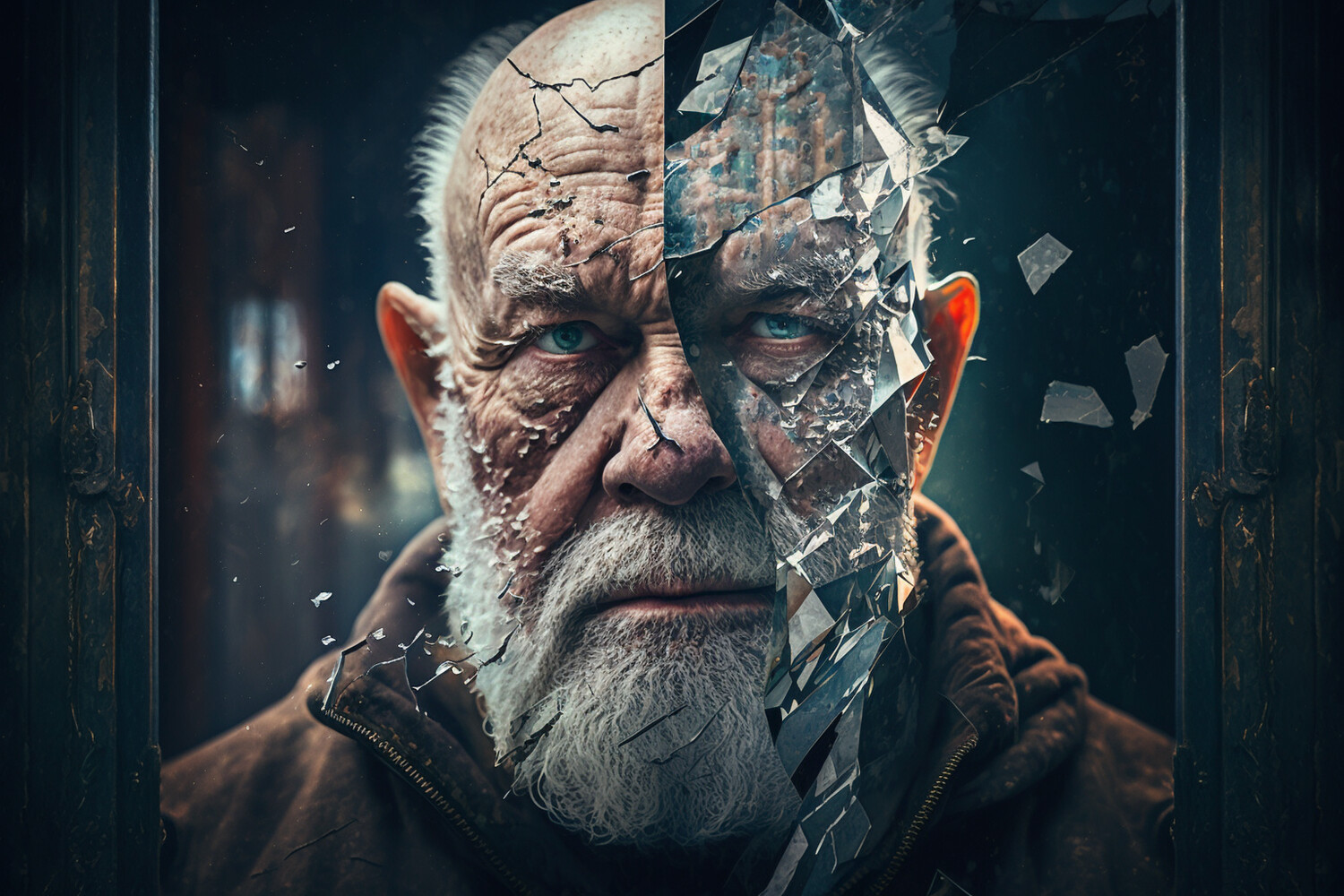 Old Man Self Reflecting