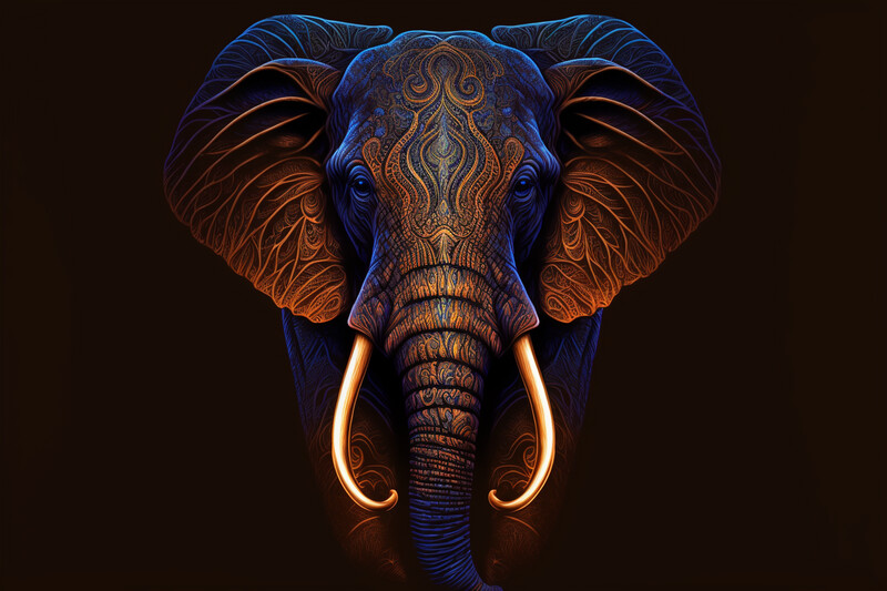 Big 5 - Neon Elephant Headshot