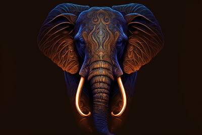 Big 5 - Neon Elephant Headshot