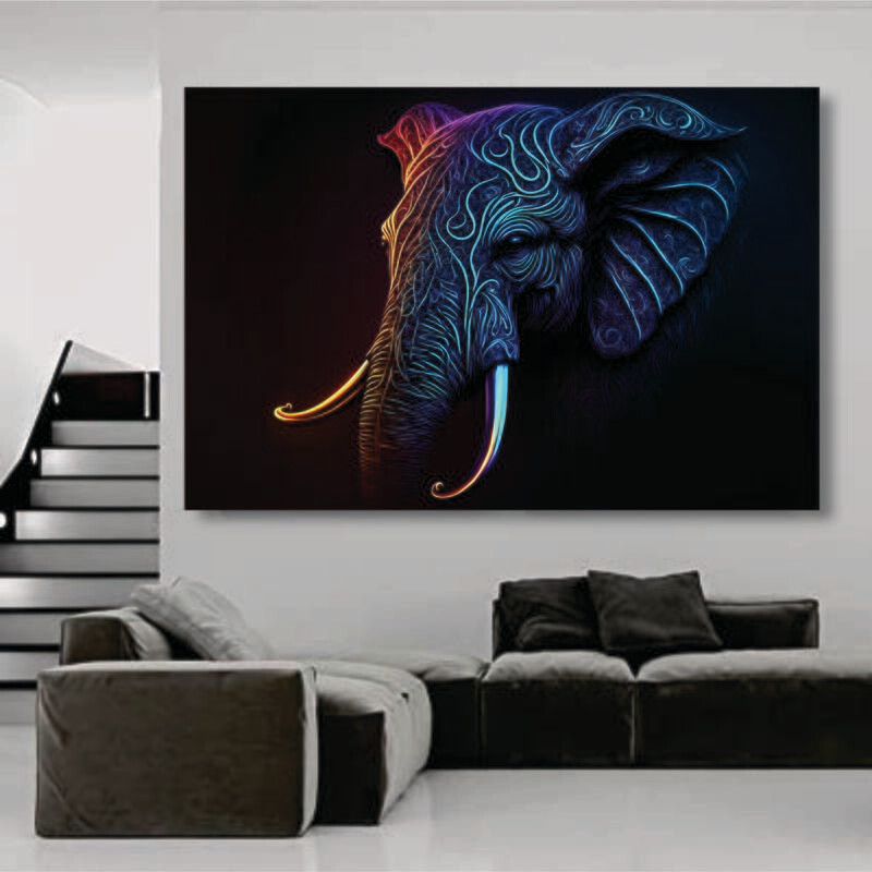 Big 5 - Neon Elephant Headshot