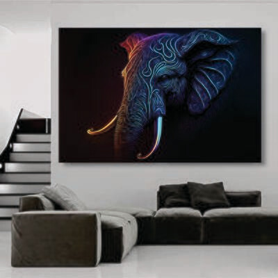 Big 5 - Neon Elephant Headshot