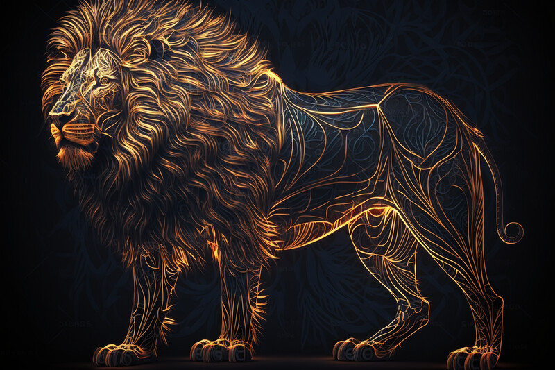 Lion: Luminous - Blue &amp; Orange