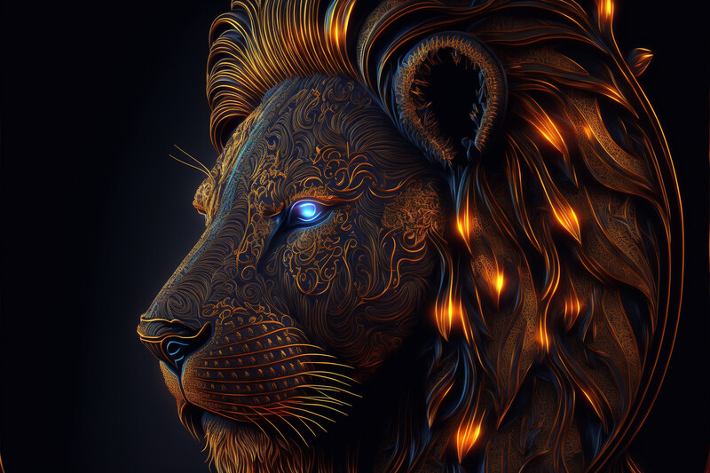 Lion: Luminous Headshot