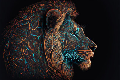 Lion: Luminous Headshot