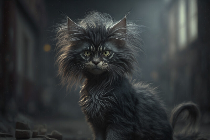 Bad-Hair-Day Street Cat