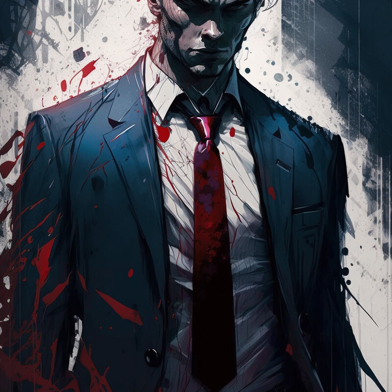 White Collar Male - Blue &amp; Red