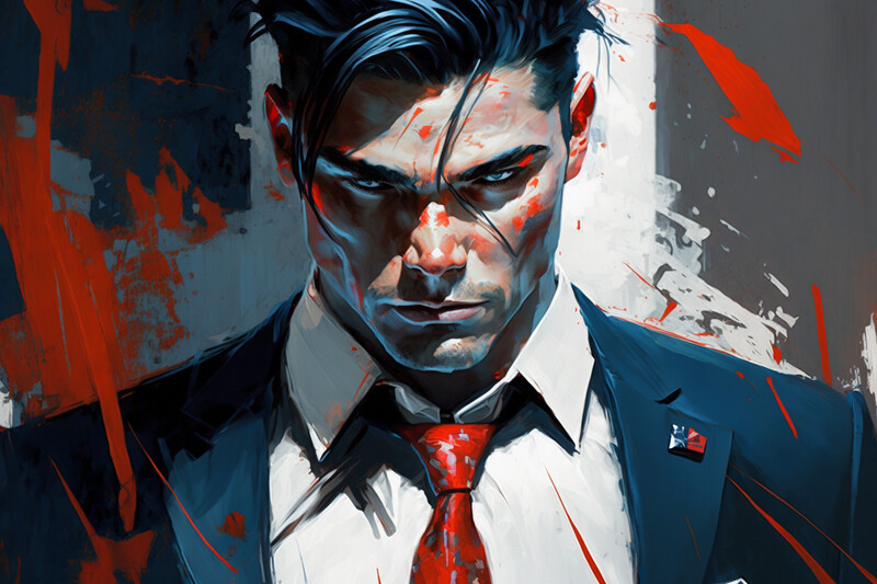 White Collar Man - Blue &amp; Red