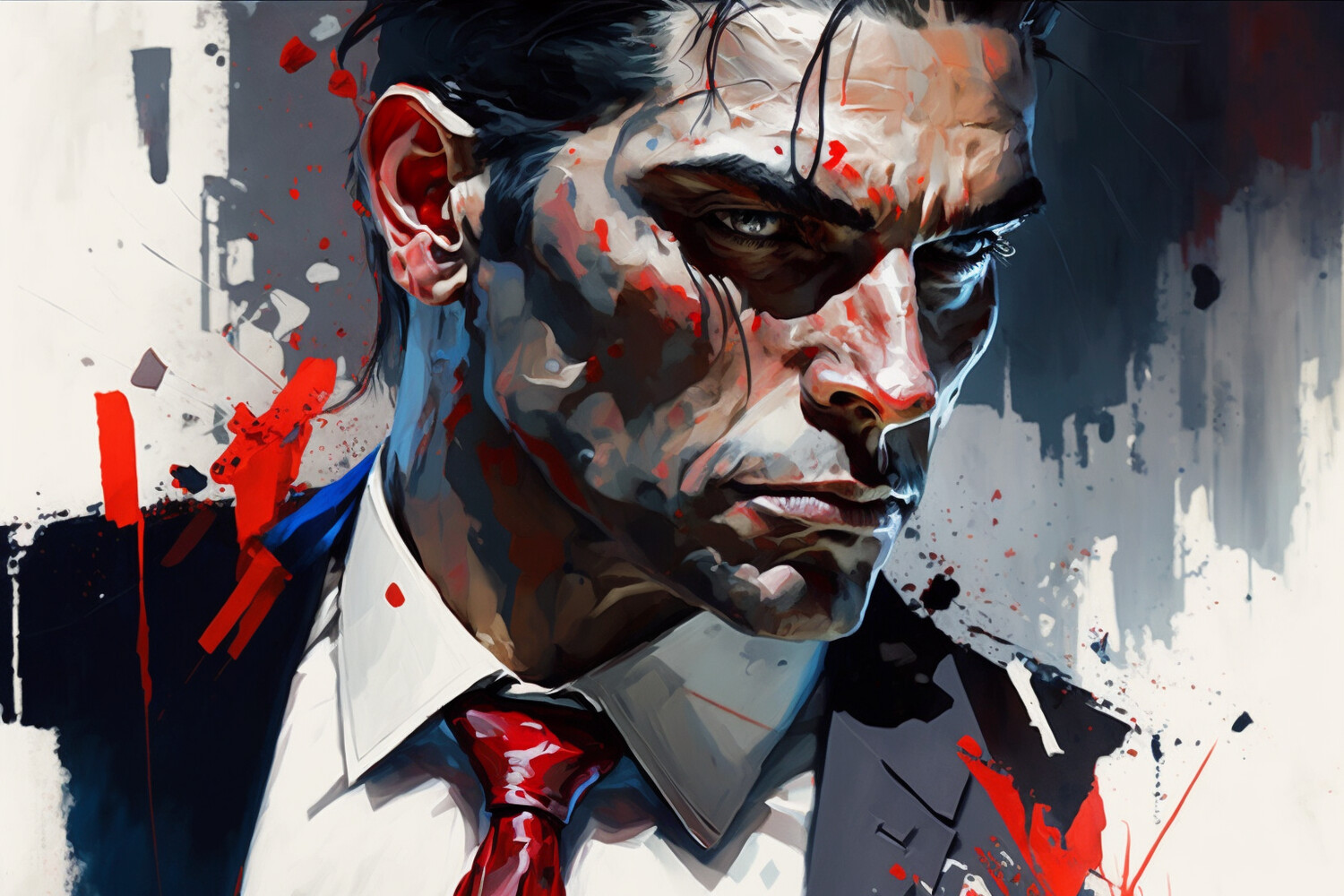 White Collar Male - Blue &amp; Red