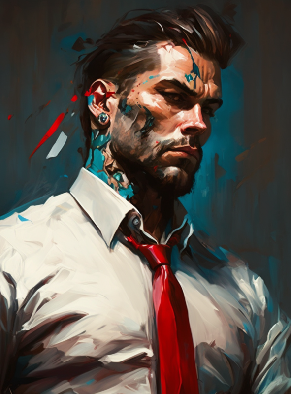 White Collar Male - Blue &amp; Red