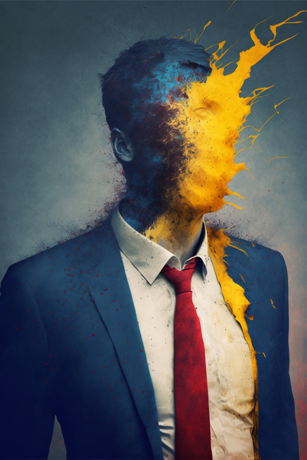 White Collor Male Portrait - Yellow