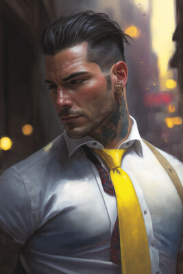 White Collar Professional with Yellow Tie Portrait