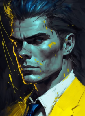 White Collar Male Portrait - Yellow