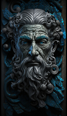 Medieval Statue Face Canvas Design