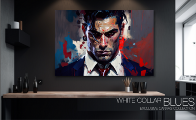 White Collar Male - Blue &amp; Red
