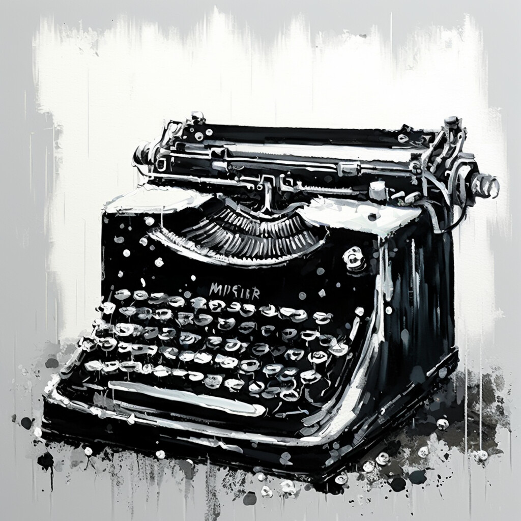 Eccentric Black &amp; White Typewriter 