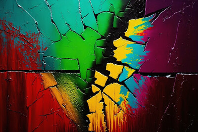 Fractured Existence - A Vibrant Abstract Wall Art Canvas Collection