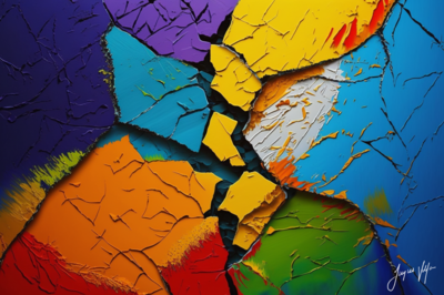 Fractured Existence - Vibrant Abstract Wall Art Canvas Collection