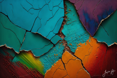 Fractured Existence - Vibrant Abstract Wall Art Canvas Collection
