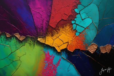 Fractured Existence - Vibrant Abstract Wall Art Canvas Collection