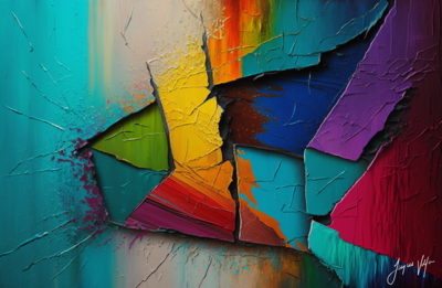 Fractured Existence - A Vibrant Abstract Wall Art Canvas Collection