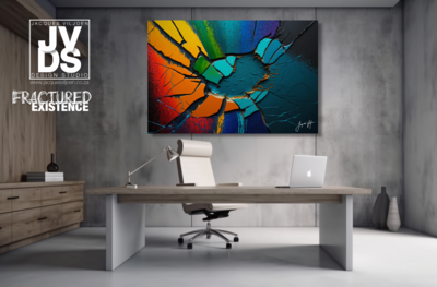 Fractured Existence - A Vibrant Abstract Wall Art Canvas Collection