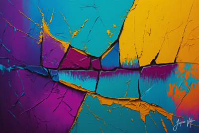Fractured Existence - A Vibrant Abstract Wall Art Canvas Collection