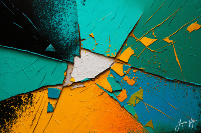 Fractured Existence - A Vibrant Abstract Wall Art Canvas Collection
