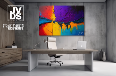 Fractured Existence - A Vibrant Abstract Wall Art Canvas Collection