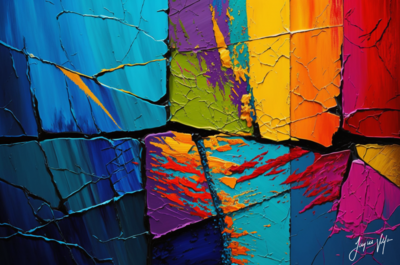 Fractured Existence - Vibrant Abstract Wall Art Canvas Collection