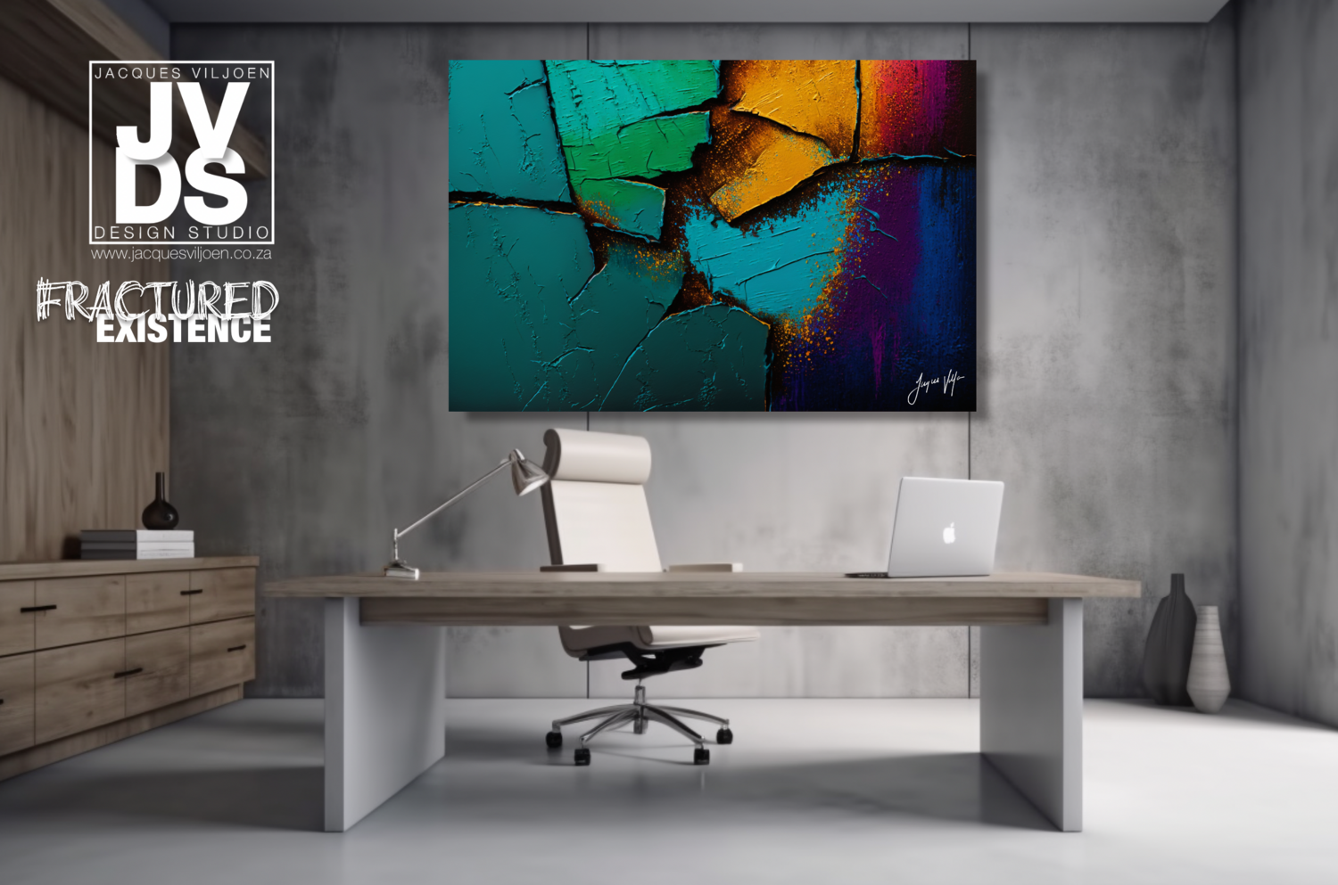 Fractured Existence - A Vibrant Abstract Wall Art Canvas Collection