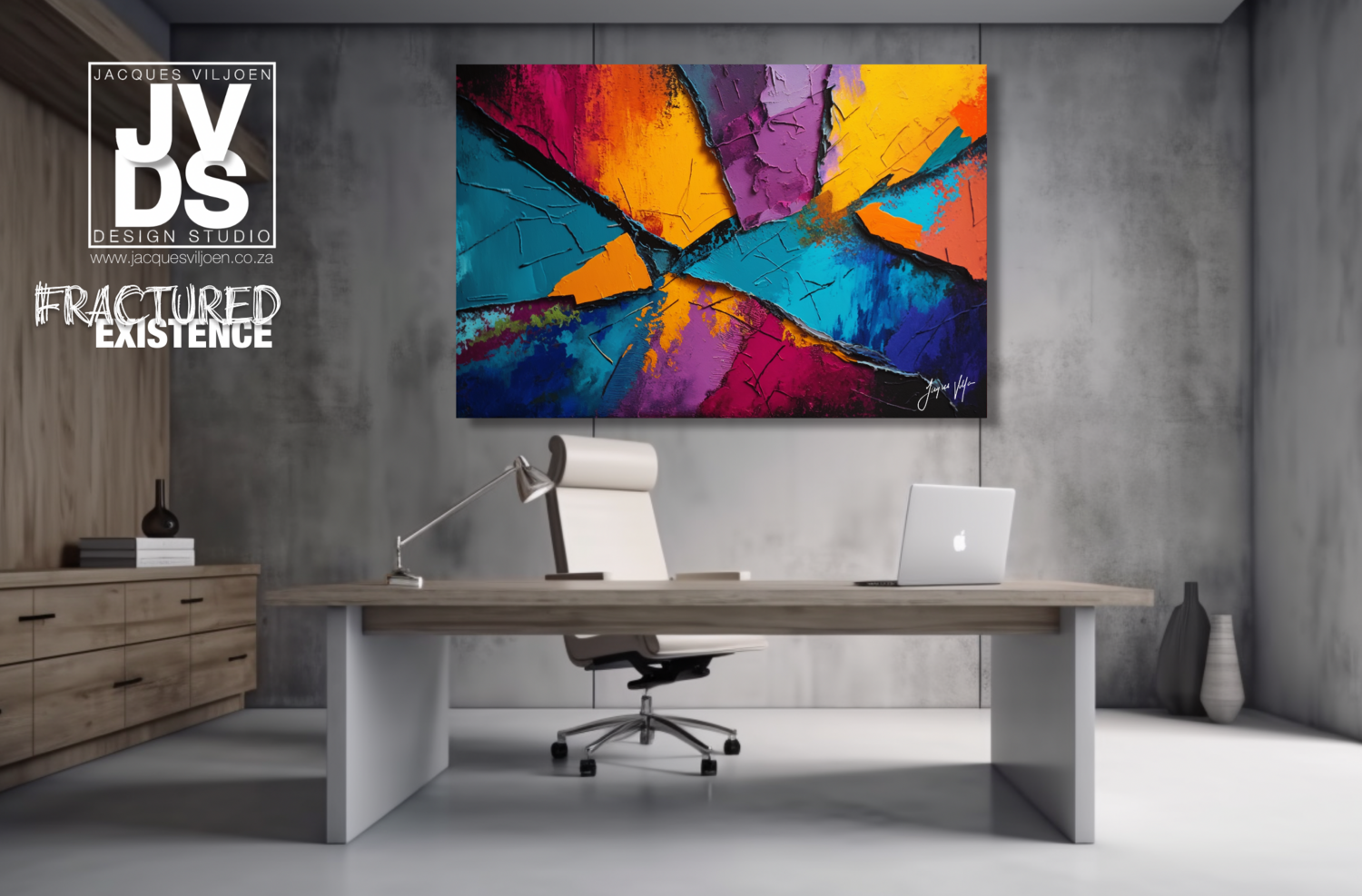 Fractured Existence - A Vibrant Abstract Wall Art Canvas Collection