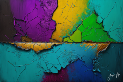 Fractured Existence - A Vibrant Abstract Wall Art Canvas Collection