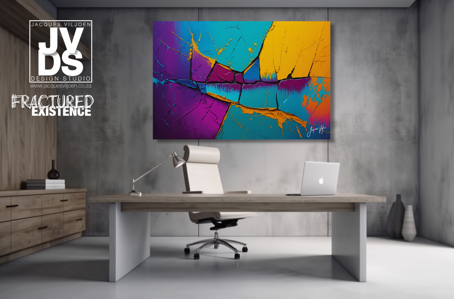Fractured Existence - A Vibrant Abstract Wall Art Canvas Collection