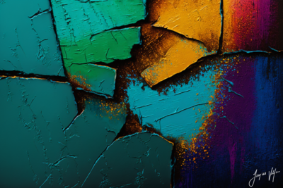 Fractured Existence - A Vibrant Abstract Wall Art Canvas Collection