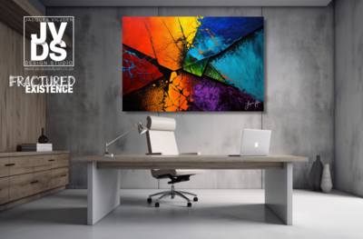 Fractured Existence - A Vibrant Abstract Wall Art Canvas Collection