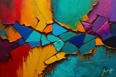 Fractured Existence - A Vibrant Abstract Wall Art Canvas Collection