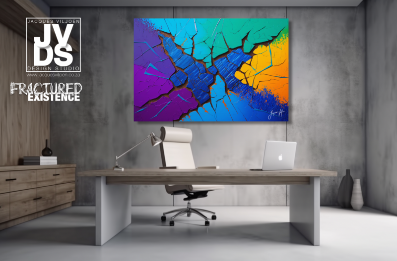 Fractured Existence - A Vibrant Abstract Wall Art Canvas Collection