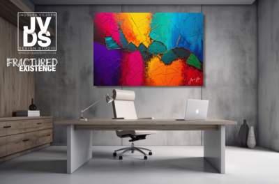 Fractured Existence - A Vibrant Abstract Wall Art Canvas Collection