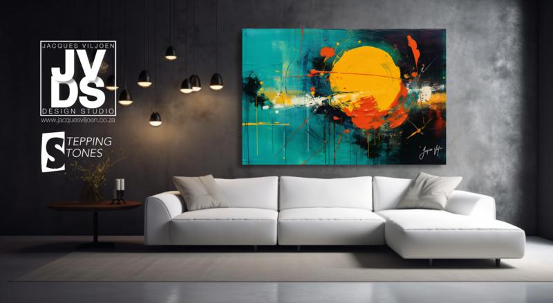 Abstract Stepping Stones Canvas Design
