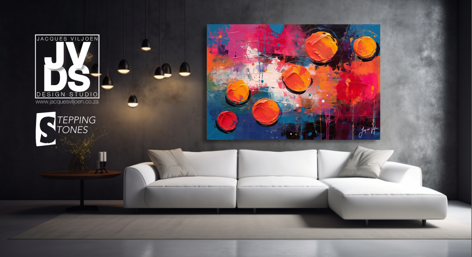 Abstract Stepping Stones Canvas Design
