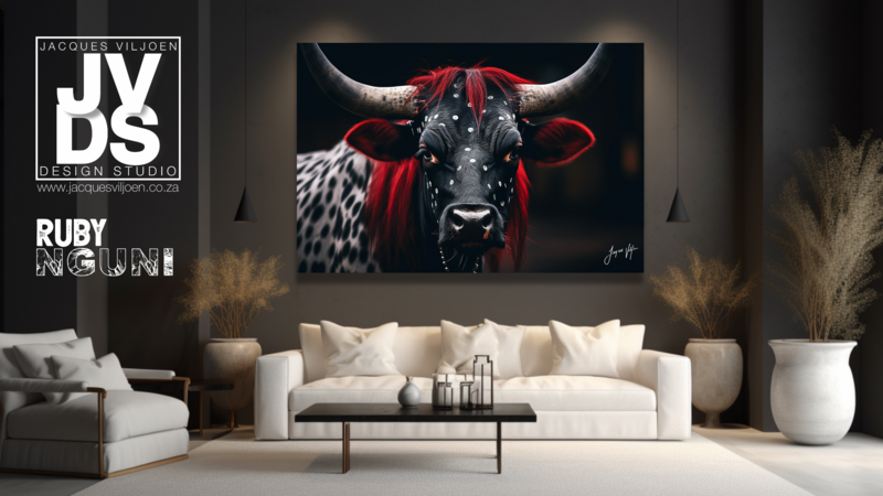 Photorealistic Ruby Nguni Canvas Design