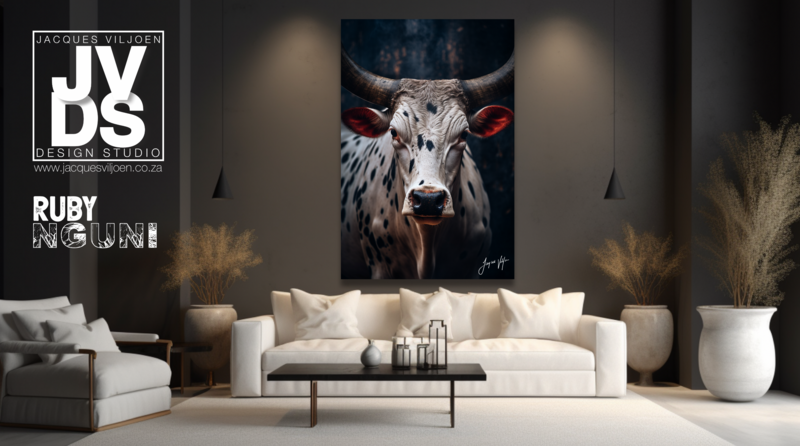 Photorealistic Ruby Nguni Canvas Design