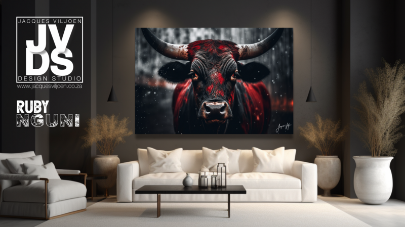 Photorealistic Ruby Nguni Canvas Design