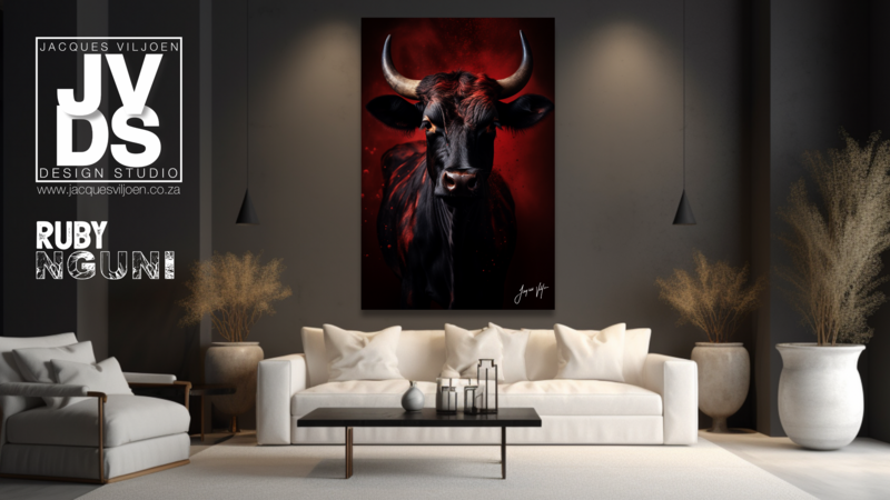 Photorealistic Ruby Nguni Canvas Design