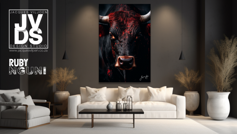 Photorealistic Ruby Nguni Canvas Design