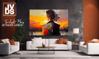 Abstract Sunset Twilight Bay Canvas Design